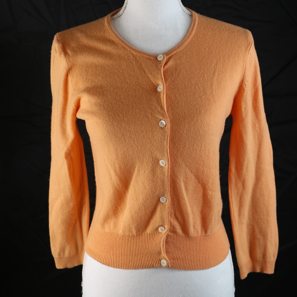 White + Warren Button Down  Small 100% Cashemere